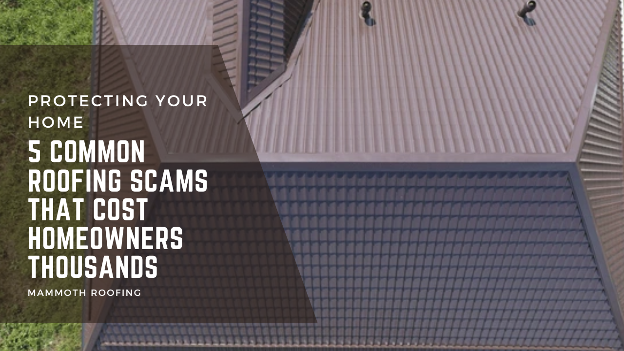 Aerial view of a modern metal roof, highlighting the importance of avoiding common roofing scams that cost homeowners thousands. Learn how to protect yourself from fraudulent contractors